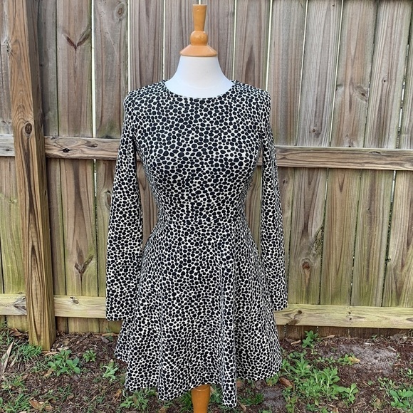 Mara Hoffman Strata Spotted Polka Dot Fit & Flare long sleeve Dress Size S - Picture 3 of 8